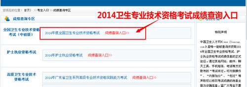2014年衛(wèi)生專業(yè)技術(shù)資格考試成績(jī)查詢?nèi)肟? width=