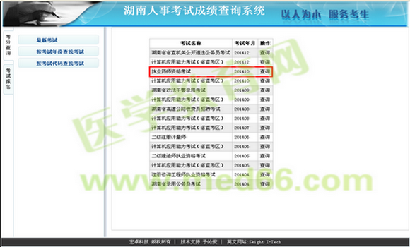 2014年湖南省執(zhí)業(yè)藥師成績(jī)查詢(xún)?nèi)肟?月9日開(kāi)通