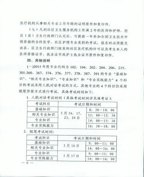 福建省龍海市2015年衛(wèi)生資格考試報名時間