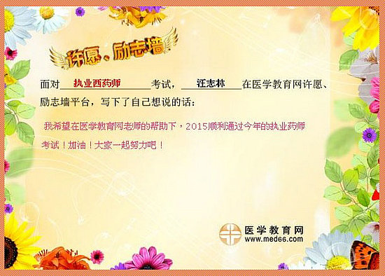 2015年執(zhí)業(yè)藥師考試許愿勵(lì)志墻 我宣言共見證！