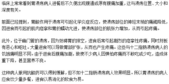 胃潰瘍患者在餐后為什么會發(fā)生腹痛