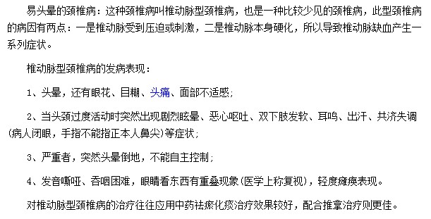 椎動脈型頸椎病是最容易出現(xiàn)頭暈眼花的現(xiàn)象