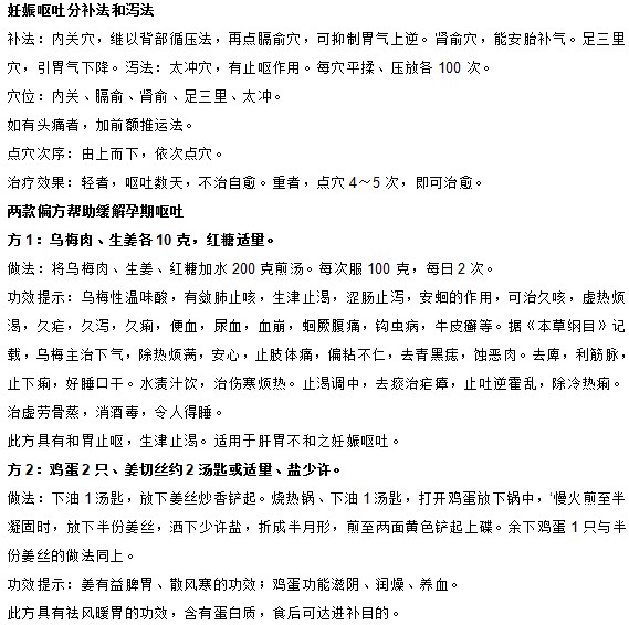 你知道中醫(yī)中有哪些緩解妊娠嘔吐的妙方嗎？