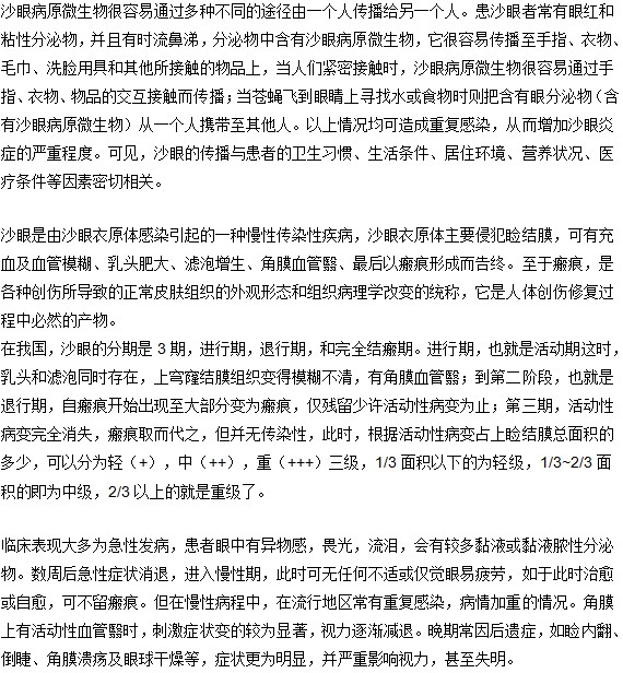 異物感|畏光|流淚，那么你如何患上沙眼的