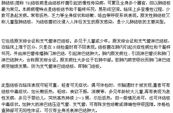 肺結(jié)核高發(fā)人群以及誘發(fā)因素