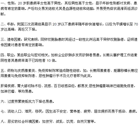 肺結(jié)核發(fā)病的原因可能有哪些？
