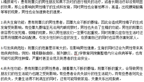 睪丸附睪炎都由哪些危害