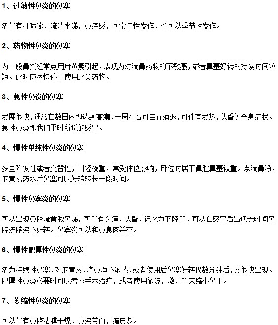 你知道嗎？不同類型的鼻炎有不同的鼻塞表現(xiàn)