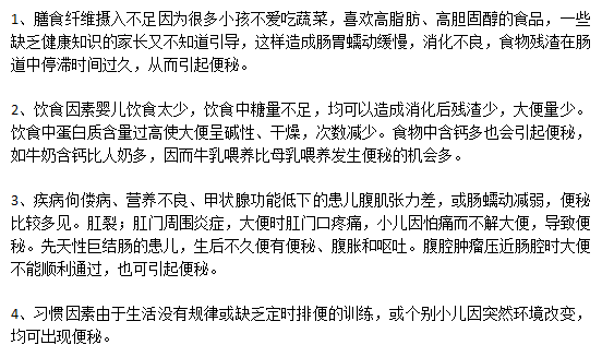 日常生活中易引起小兒便秘的原因有哪些？