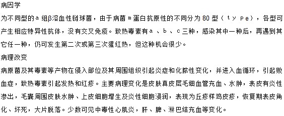 小兒猩紅熱發(fā)病的病理病因是什么？