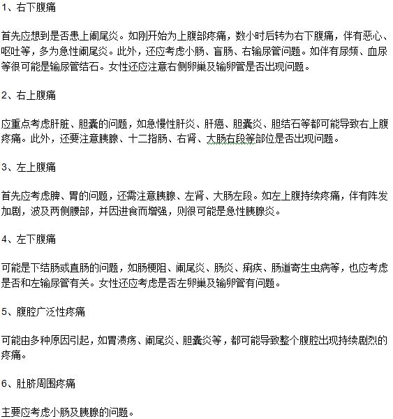 腹痛存在的健康隱患哪些？