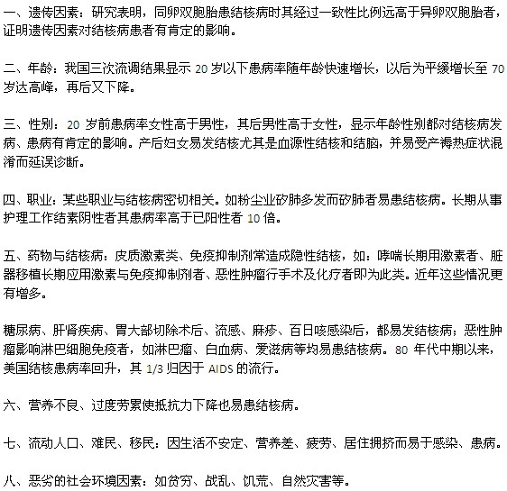 肺結(jié)核的發(fā)病與那些因素有關(guān)？