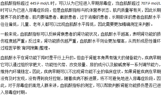 可以通過(guò)測(cè)定血肌酐指標(biāo)診斷尿毒癥