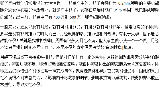 月經(jīng)不調(diào)會(huì)不會(huì)影響排卵？