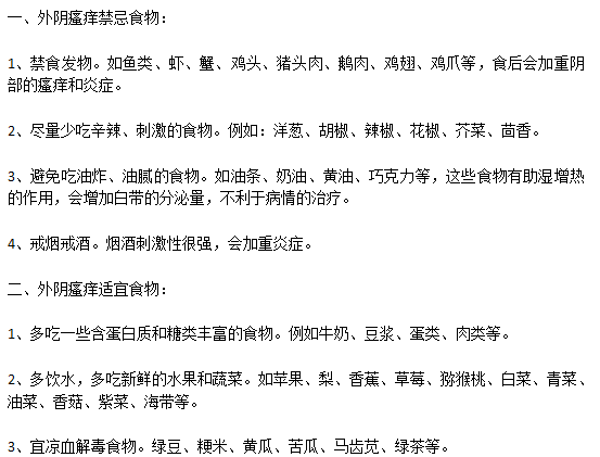 外陰瘙癢患者的飲食宜忌分別是什么？