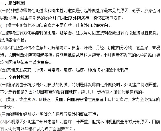 外陰瘙癢是哪些原因引起的？