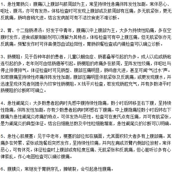 腹痛有哪些常見的并發(fā)癥？