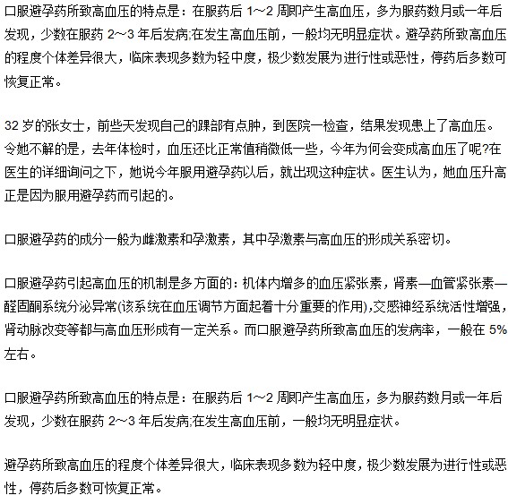高血壓會是口服避孕藥惹的禍