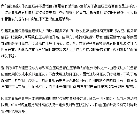 高血壓患者的血壓波動是怎么回事