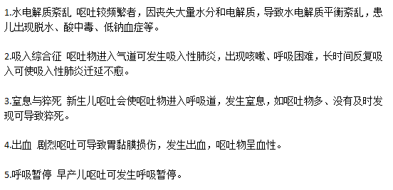 新生兒嘔吐會(huì)并發(fā)哪些嚴(yán)重病癥？