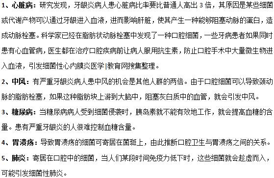 慢性牙齦炎會(huì)引發(fā)哪些并發(fā)癥