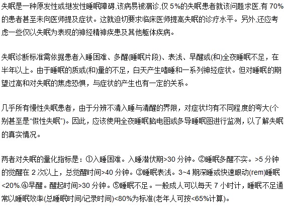 失眠疾病如何診斷出來(lái)