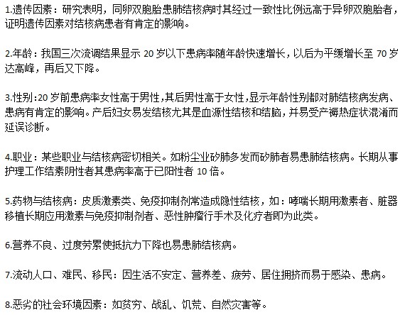 結(jié)核病發(fā)病的原因有哪些？