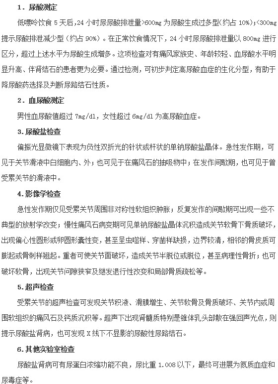 如果懷疑痛風需要接受哪些檢查進行確診？