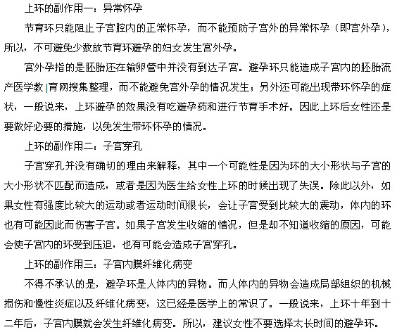 上環(huán)的副作用都有什么？