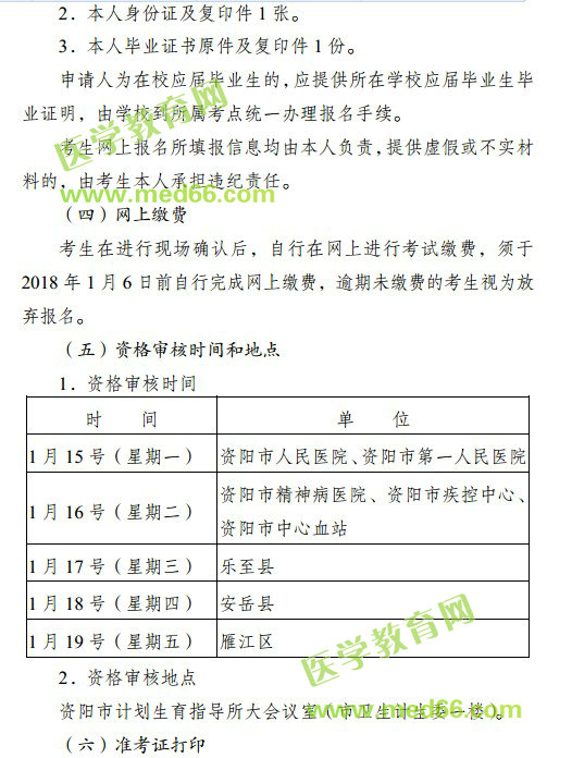 2018年四川省資陽市護士資格考試報名|現(xiàn)場審核時間