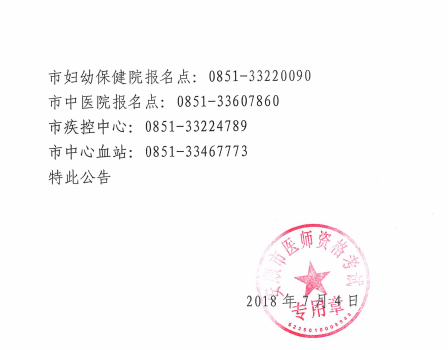 貴州省安順市2018年醫(yī)師實踐技能考試未通過考生通知