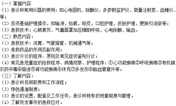 急診科進修護士需要掌握的內容