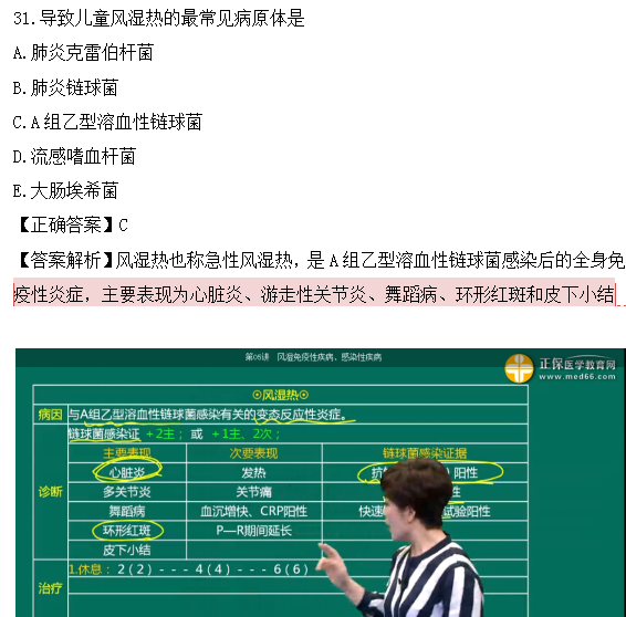 醫(yī)學(xué)教育網(wǎng)課程vs2018年臨床執(zhí)業(yè)醫(yī)師試題圖文對(duì)比第四單元（3）