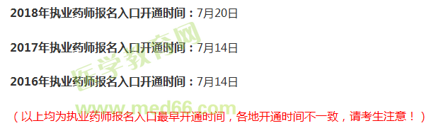 執(zhí)業(yè)藥師考試報名入口何時開通？