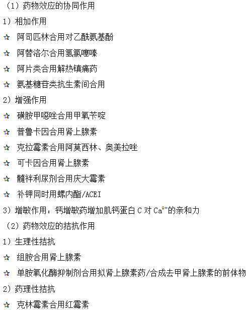藥效學(xué)方面的藥物相互作用--執(zhí)業(yè)藥師知識點(diǎn)