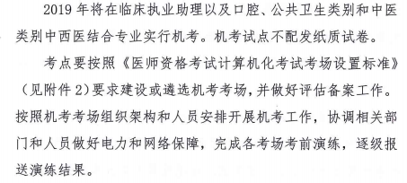 2019年臨床助理醫(yī)師綜合筆試考試實行機考