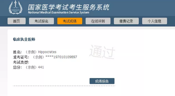 醫(yī)師資格考試成績