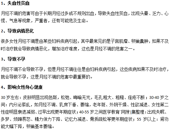 月經不調對女人會造成什么危害？