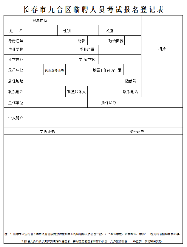 報名表