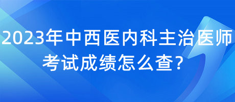 2023年中西醫(yī)內(nèi)科主治醫(yī)師考試成績怎么查？