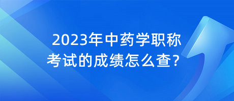 2023年中藥學(xué)職稱考試的成績怎么查？