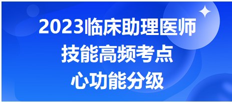 2023臨床助理醫(yī)師技能考點-心功能分級