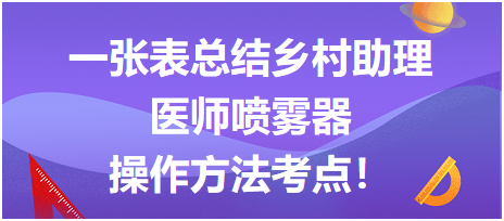 一張表總結(jié)鄉(xiāng)村助理醫(yī)師技能?chē)婌F器操作方法考點(diǎn)！