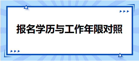 報(bào)名學(xué)歷與工作年限對照表！