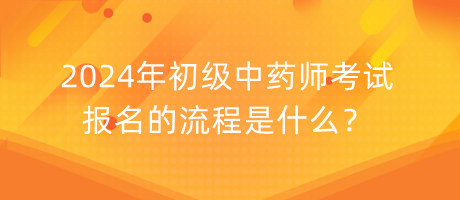 2024年初級中藥師考試報名的流程是什么？