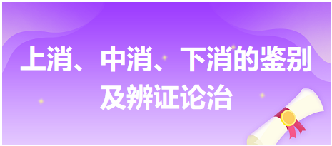 上消、中消、下消的鑒別及辨證論治