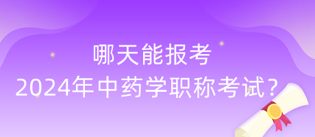 哪天能報(bào)考2024年中藥學(xué)職稱考試？