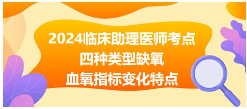 四種類型缺氧—血氧指標(biāo)變化特點